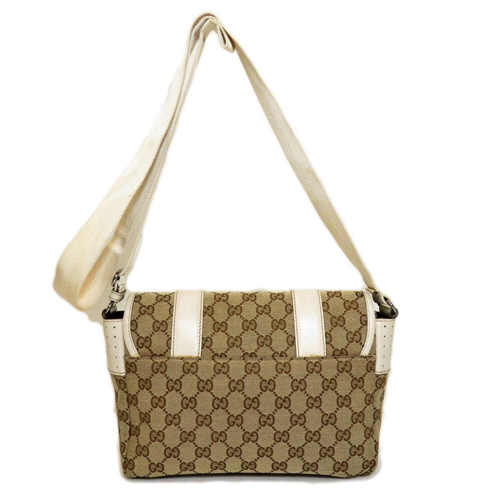 Gucci beige leather Bag Messenger white GG Canvas monogram
